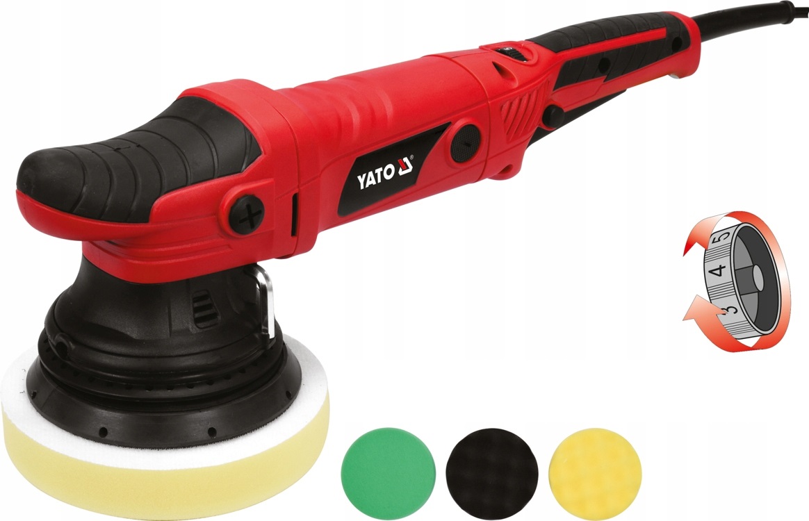 YATO POLERKA SZLIFIERKA MIMOŚRODOWA SAMOCHODOWA 720W + 3 GĄBKI YT-82200 Waga urządzenia 2.2 kg