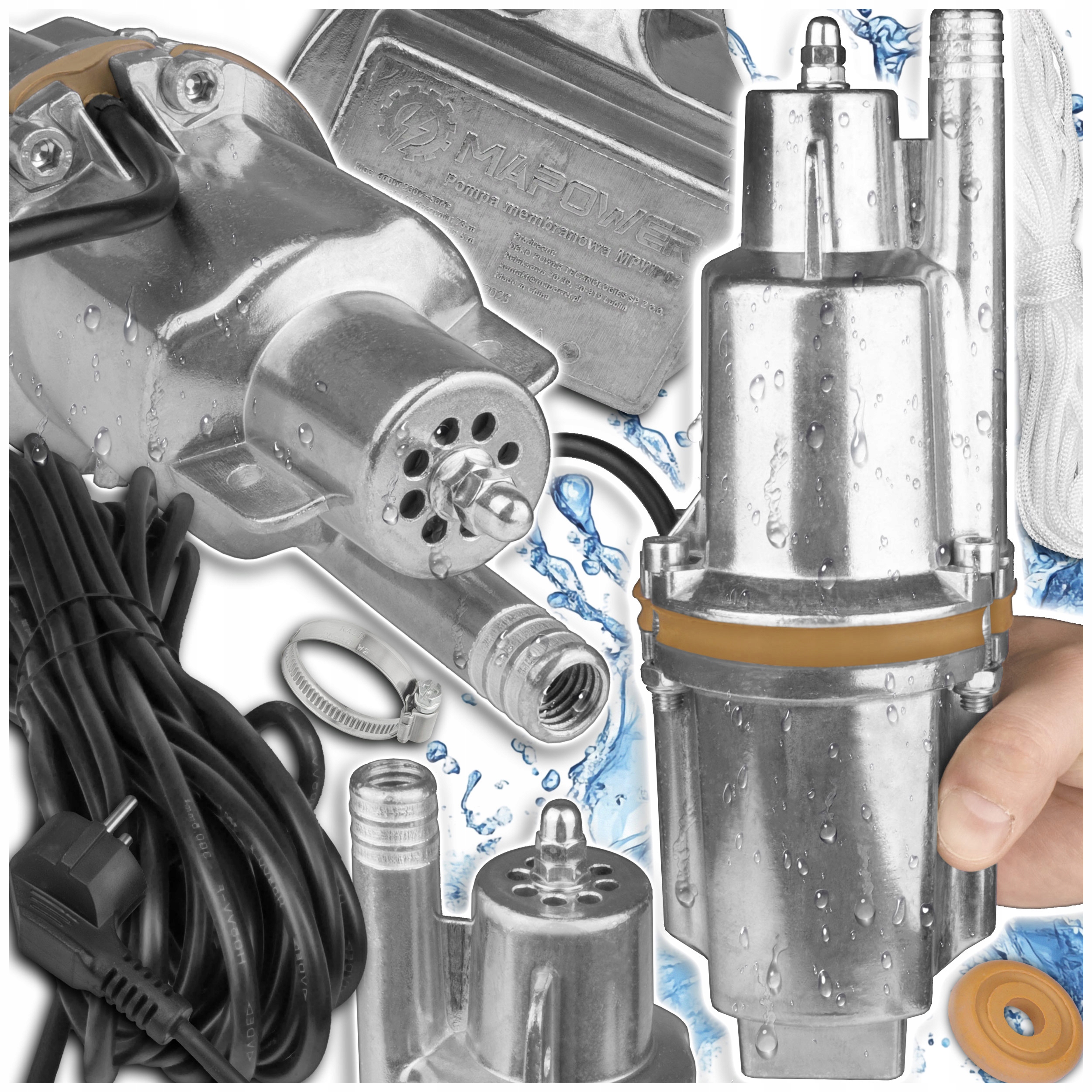 Pompa Do Wody Czystej Głębinowa Zatapialna Ruska Nurek Membranowa 600W