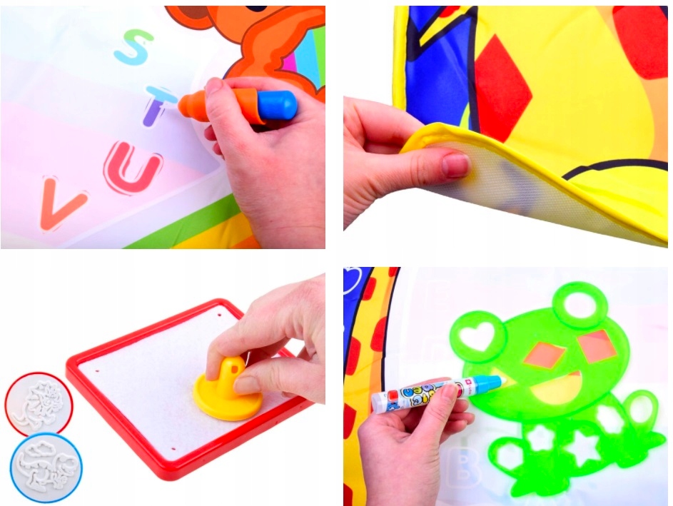 MATA WODNA DO MALOWANIA WODĄ 100X80CM + PIECZĄTKI Płeć chłopcy dziewczynki