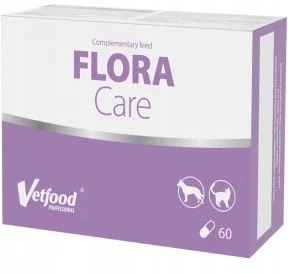 Vetfood Flora Care probiotyk maślan sodu Fos dla psa kota 60 kaps.