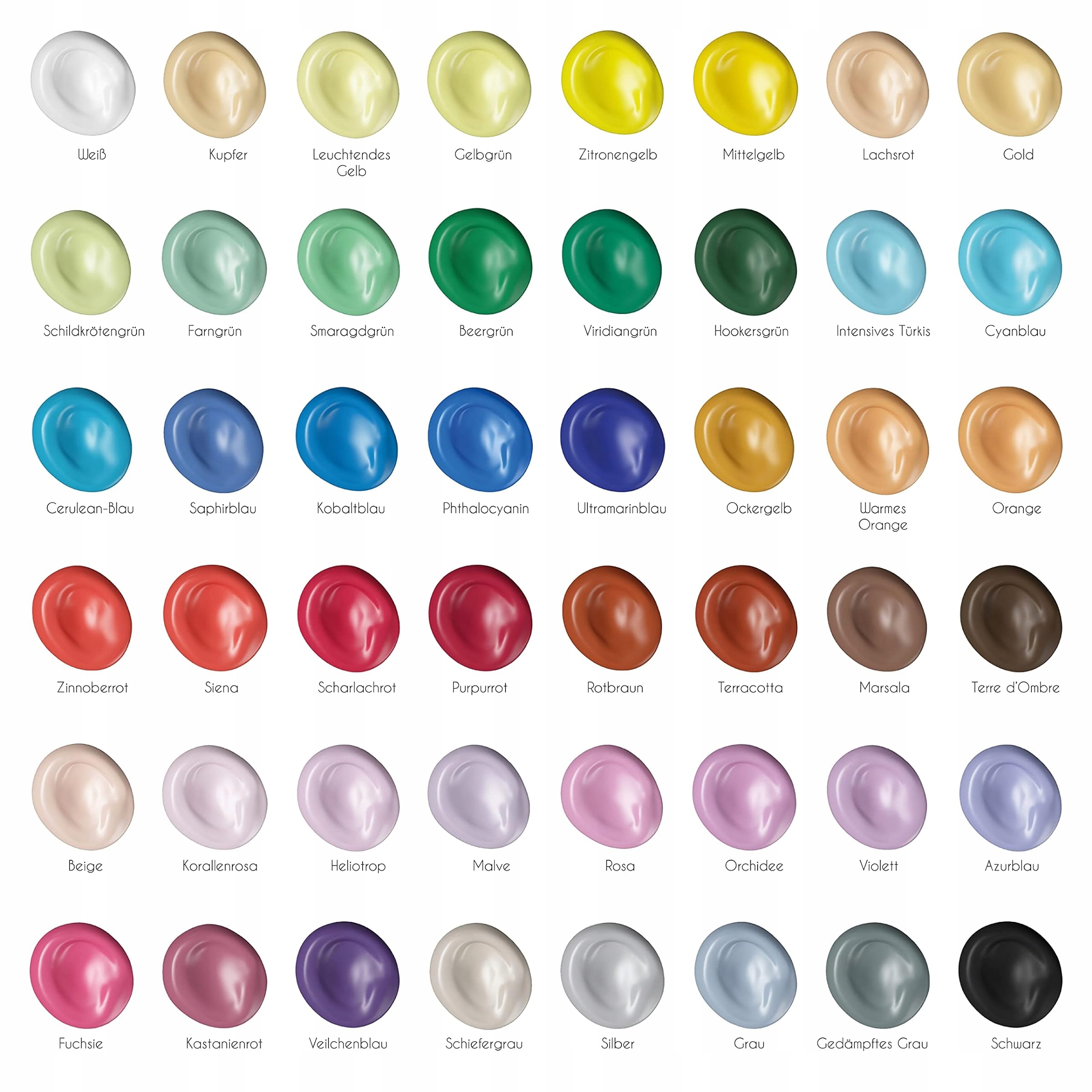 Zenacolor Sada 48 tub po 12 ML Akrylových barev Krásné Plastické Barvy