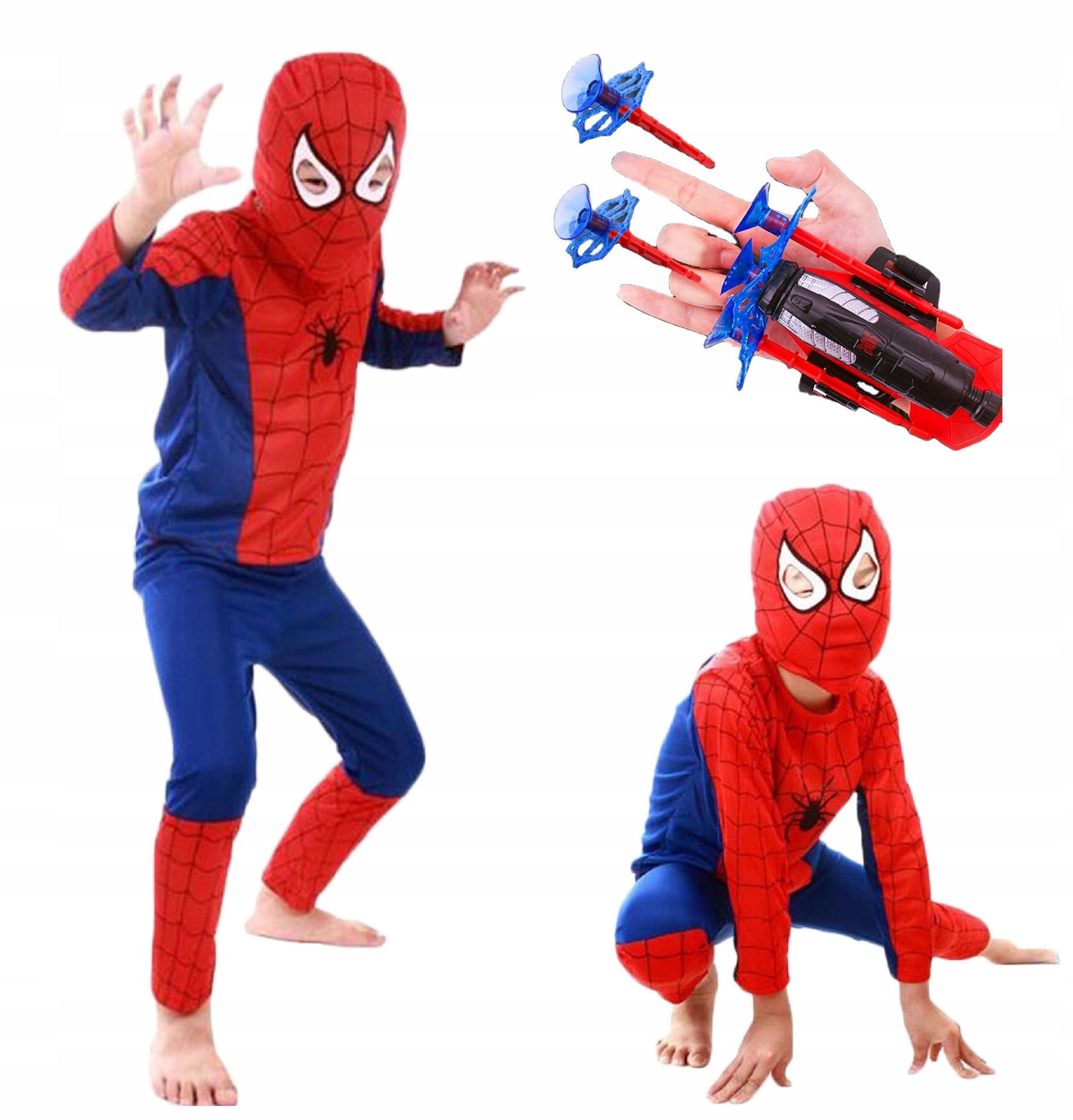 

Strój Spiderman Maska Wyrzutnia 110-122 Big Zestaw