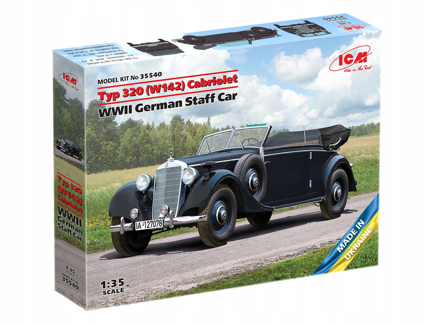 Mercedes-Benz 320 (W142) Cabriolet, German Staff Car ICM 35540 1:35
