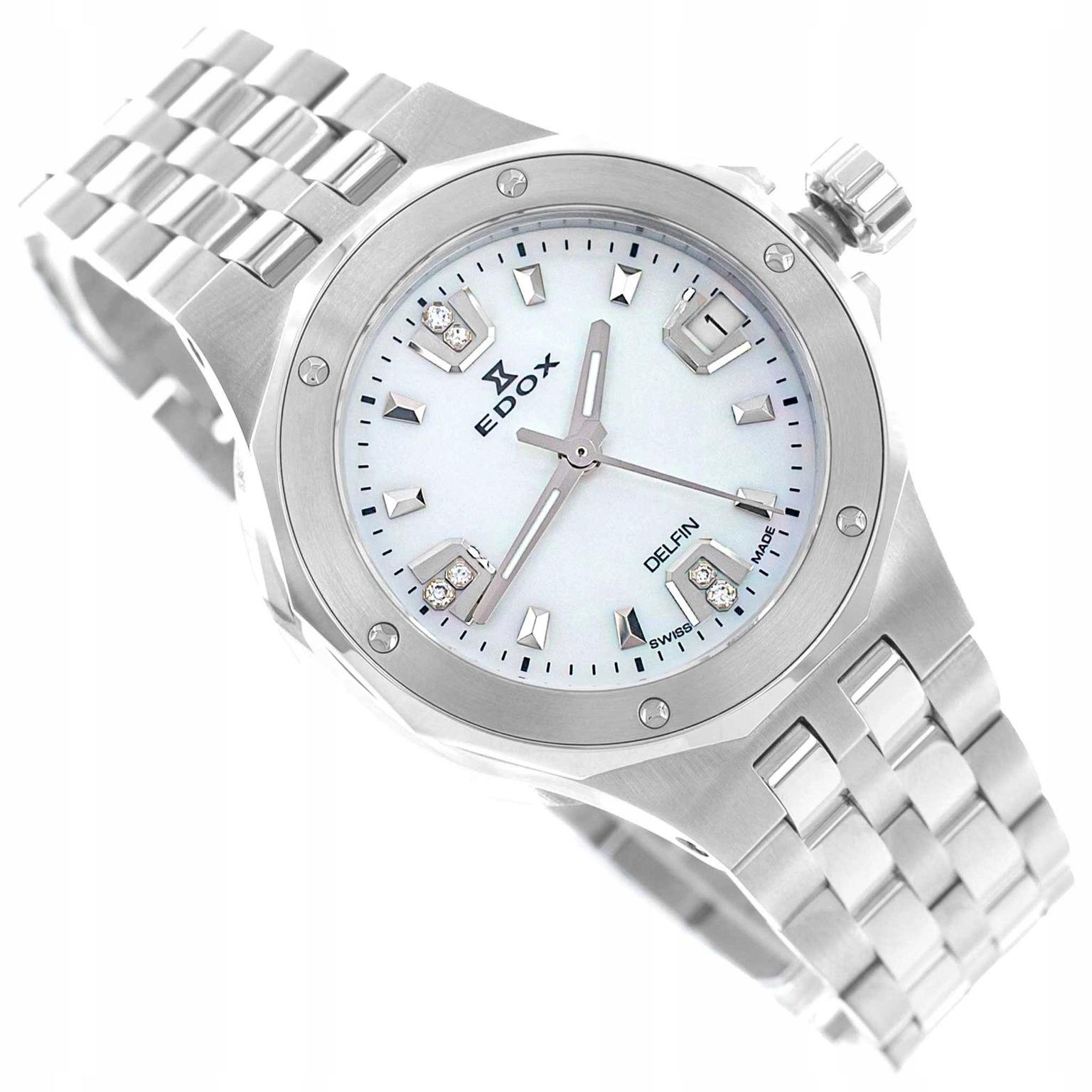 Dámské Hodinky Edox 53100 3 M Nand Delfin Diver Date Lady, Originální