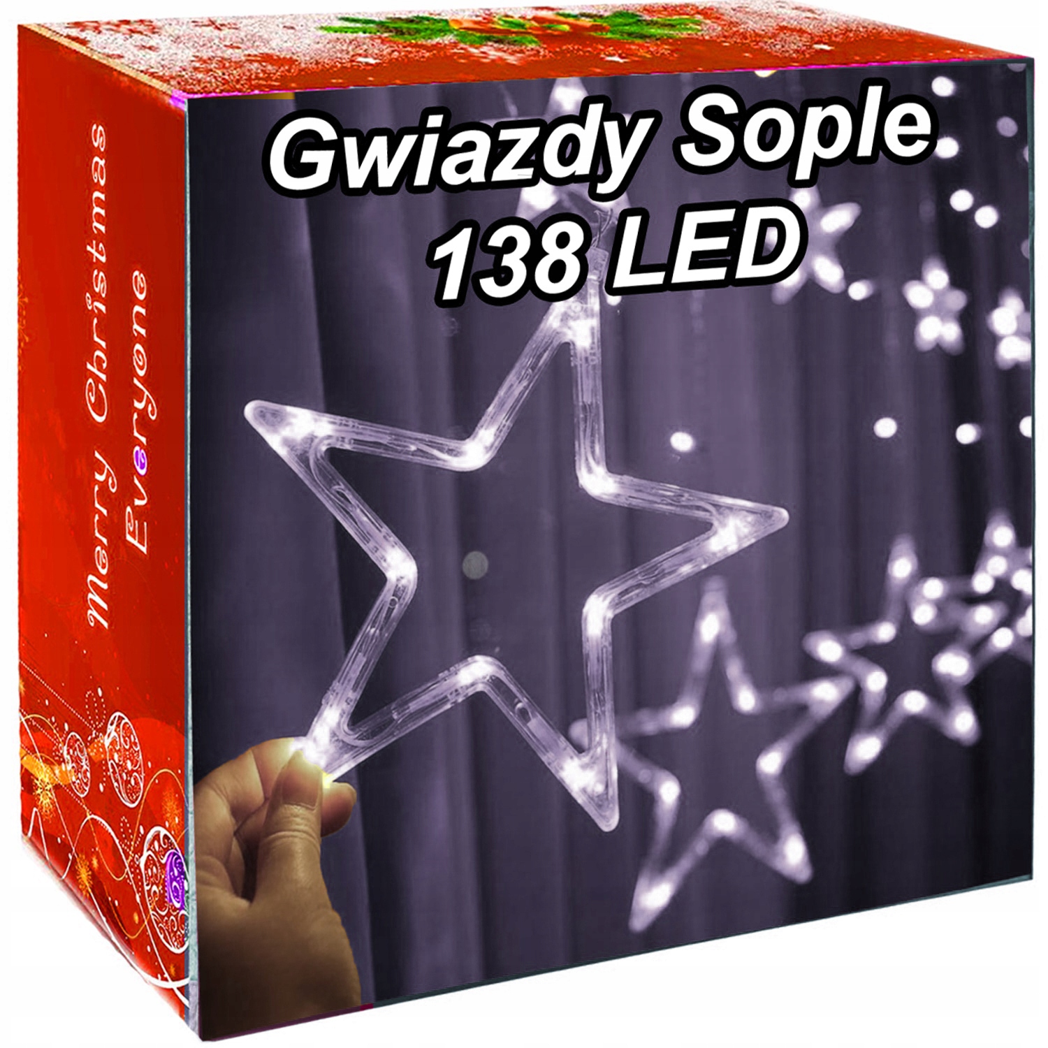 

Kurtyna Gwiazdy Wiszące Lampki Choinkowe 138 Led