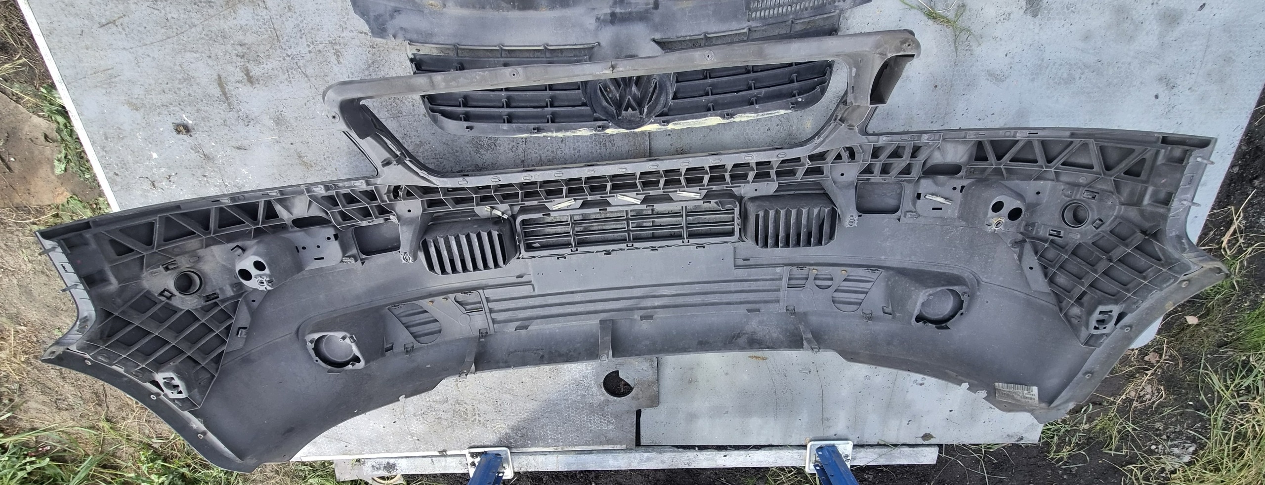 VW T5 front bumper front Transporter black grey struktura