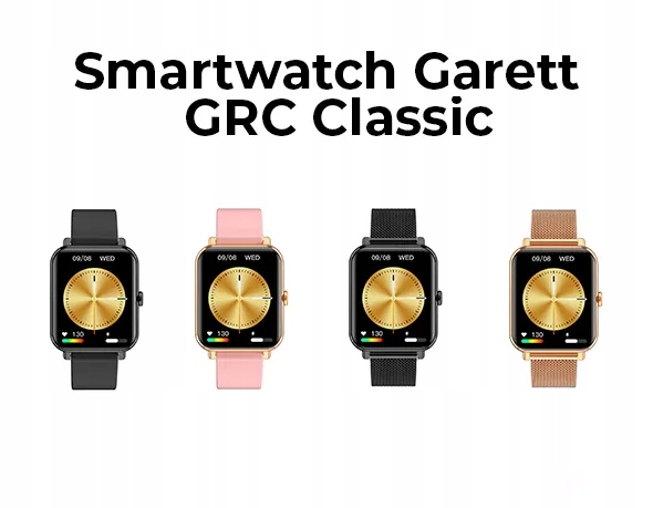 SMARTWATCH GARETT GRC CLASSIC CZARNY STALOWY Transmisja danych brak