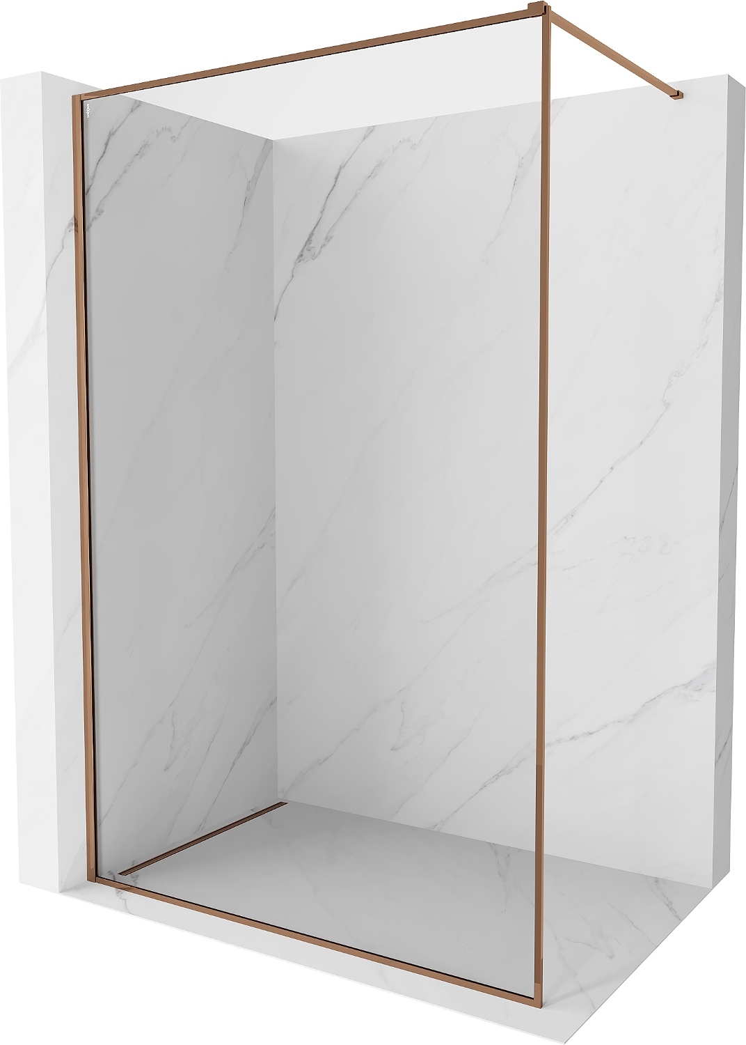 Mexen Kioto-F Walk-in Sprchová Stěna 115x202cm, Transparentní, Rose Gold
