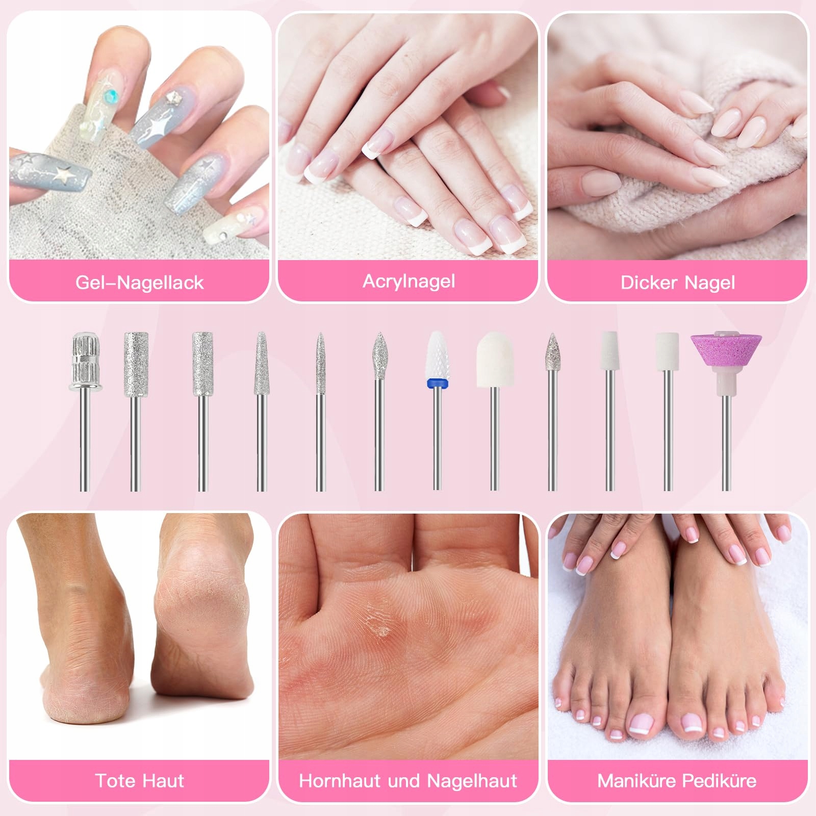 HEBECA Zestaw Manicure Pedicure Bezprzewodowy 12w1 Złoty — miniatura 7