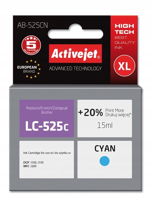 Tusz Activejet AB-525CN Brother LC525C; Supreme; 1