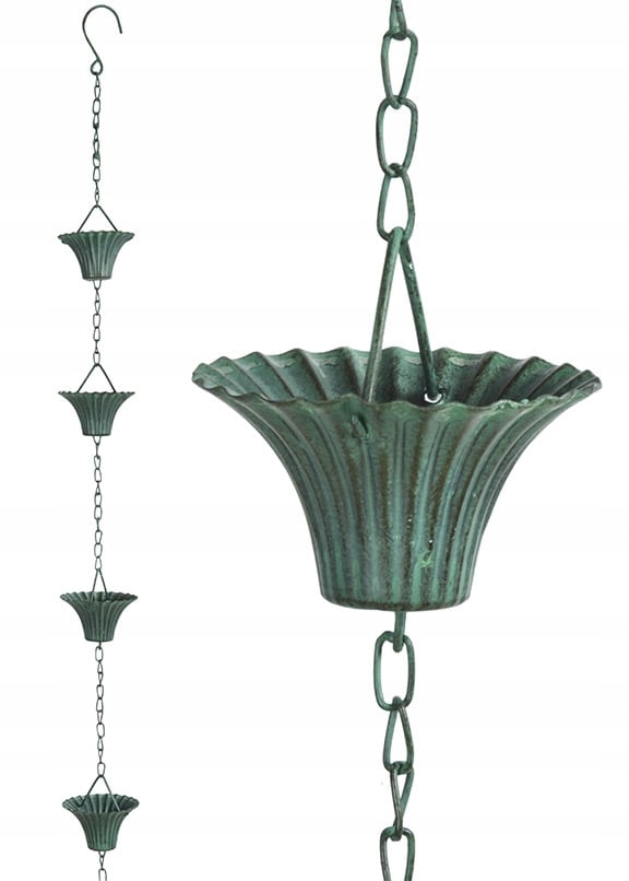 

Łańcuch rynnowy deszczowy na wodę deszczową patyna