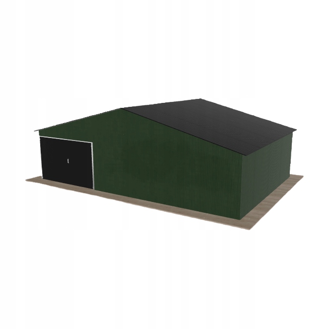 Plechová garáž 9x6 m jednopolohová, dvoupolohová, zelená