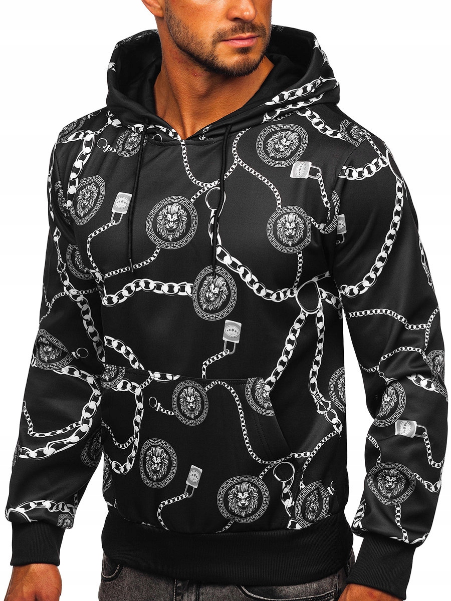 

Bluza Męska Z Nadrukiem Czarna HM336 DENLEY_2XL