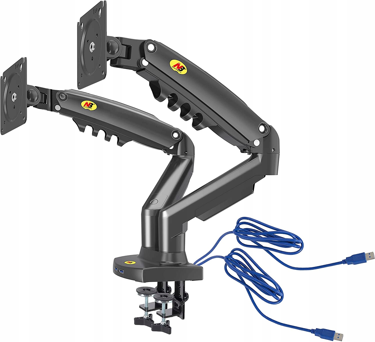 Uchwyt Na 2 Monitory 17-27 Cali Usb 3.0 Regulowany