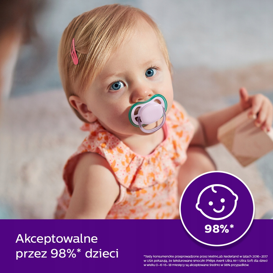 PHILIPS AVENT 2x SMOCZEK ULTRA AIR ODDYCHAJĄCY ORTODONTYCZNY SILIKON 0-6 M Rodzaj ortodontyczny symetryczny