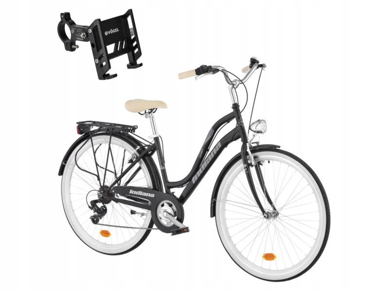 Rower miejski Indiana Impala 7B 28 cali damski 2023 Czarny Uchwyt