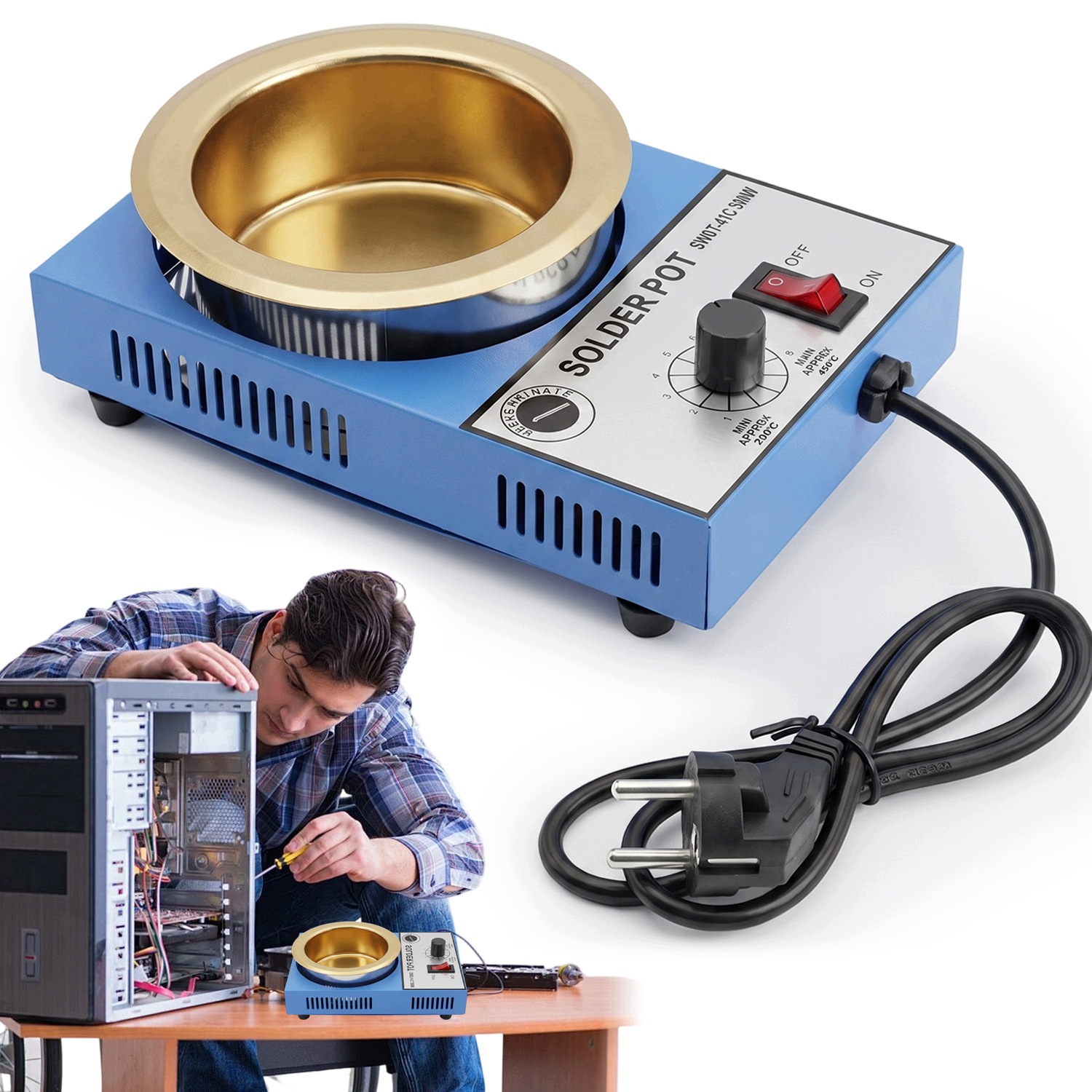 Pájecí Kelímek Na Cín 300 W 100 MM S Termostatem 200-450 °C Pro Pájení