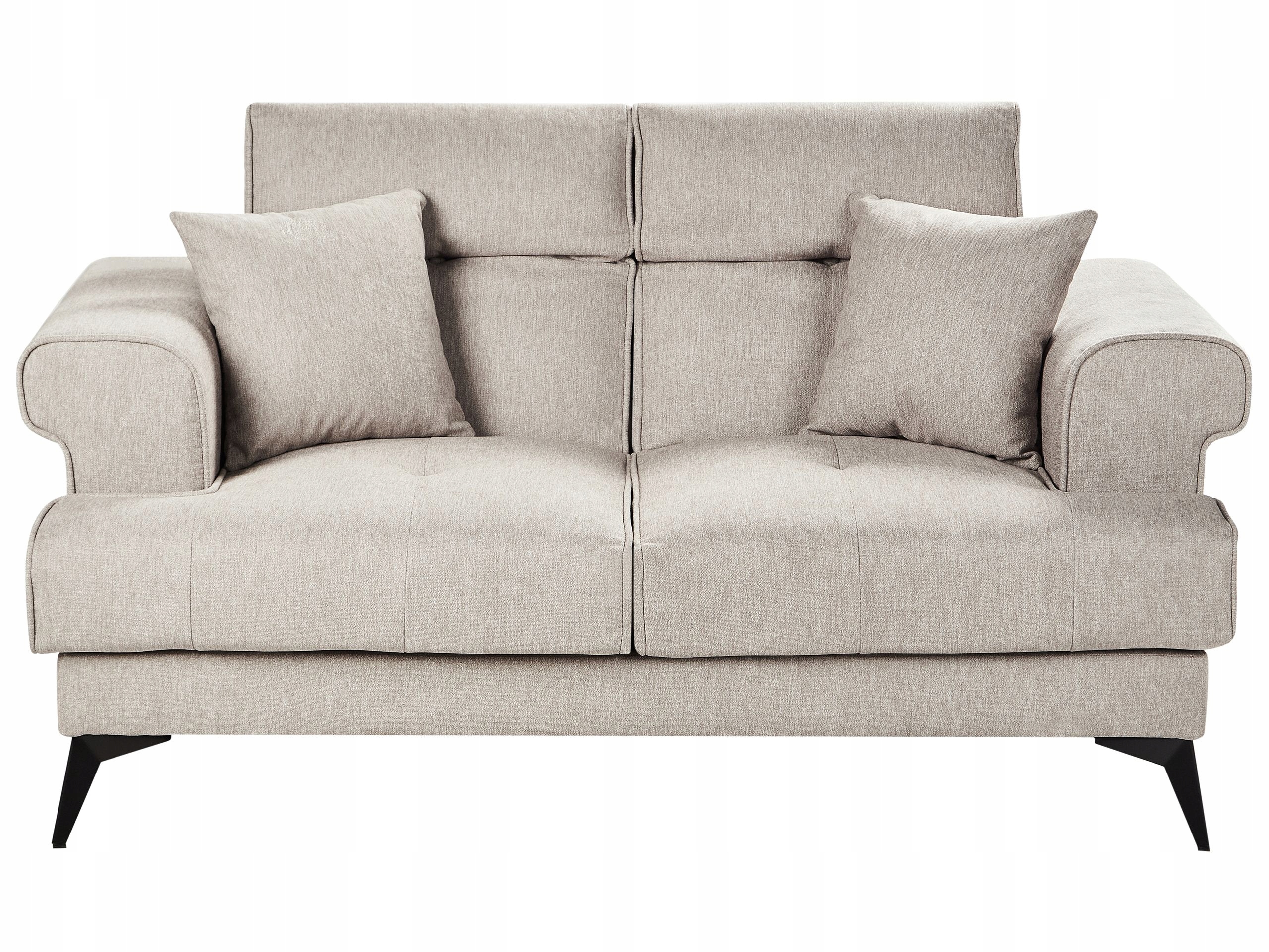 Sofa dwuosobowa tapicerowana beżowoszara