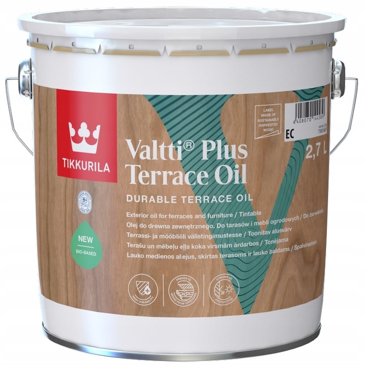 Tikkurila Valtti Plus Terrace Clear Olej Do Tarasów Bezbarwny 2.7L