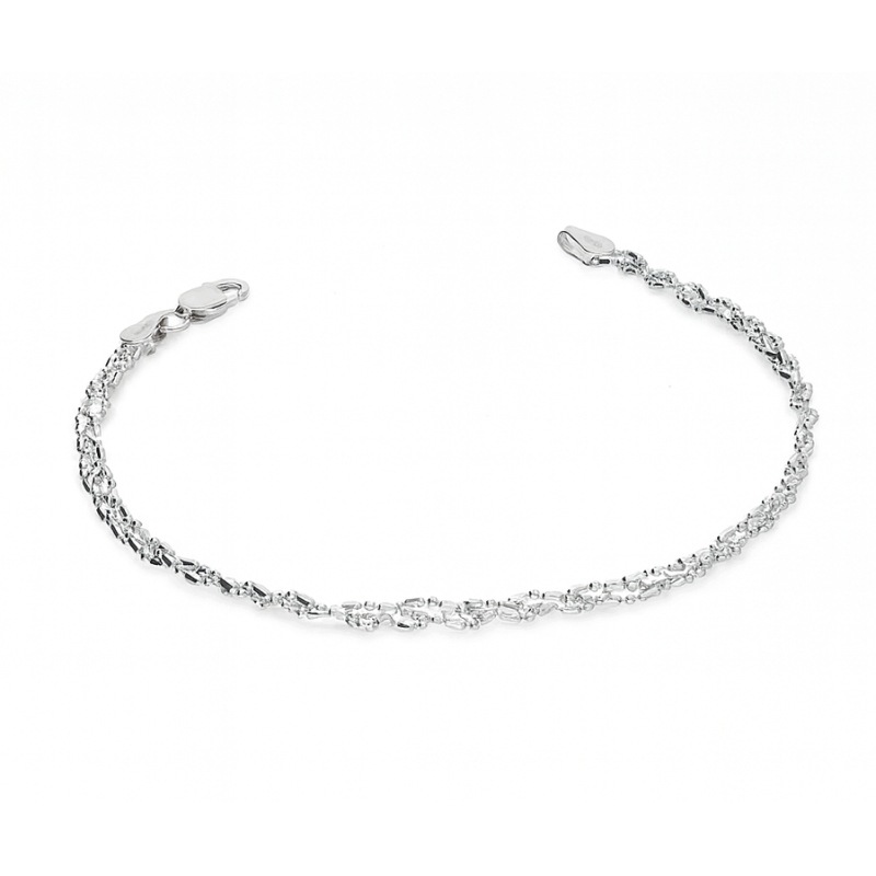 Stříbrný náramek 925 s Dna kuličkou, rhodiovaný, elegantní pro ženu
