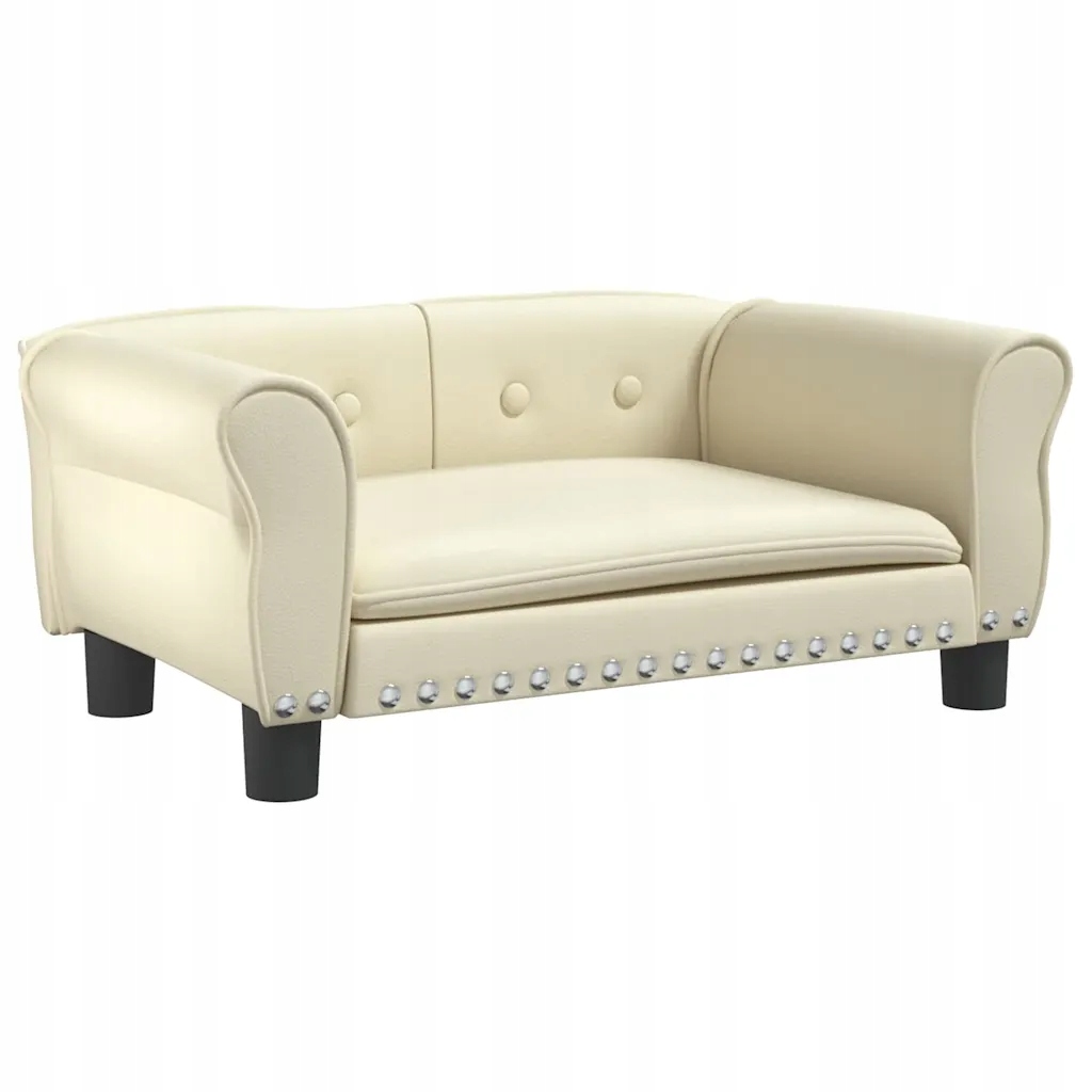 Levně Pelíšek pro psy krémový 70 x 45 x 30 cm umělá kůže