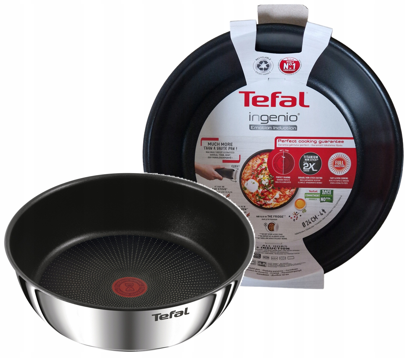 Patelnia Głęboka Tefal 24 Emotion Ingenio Indukcja