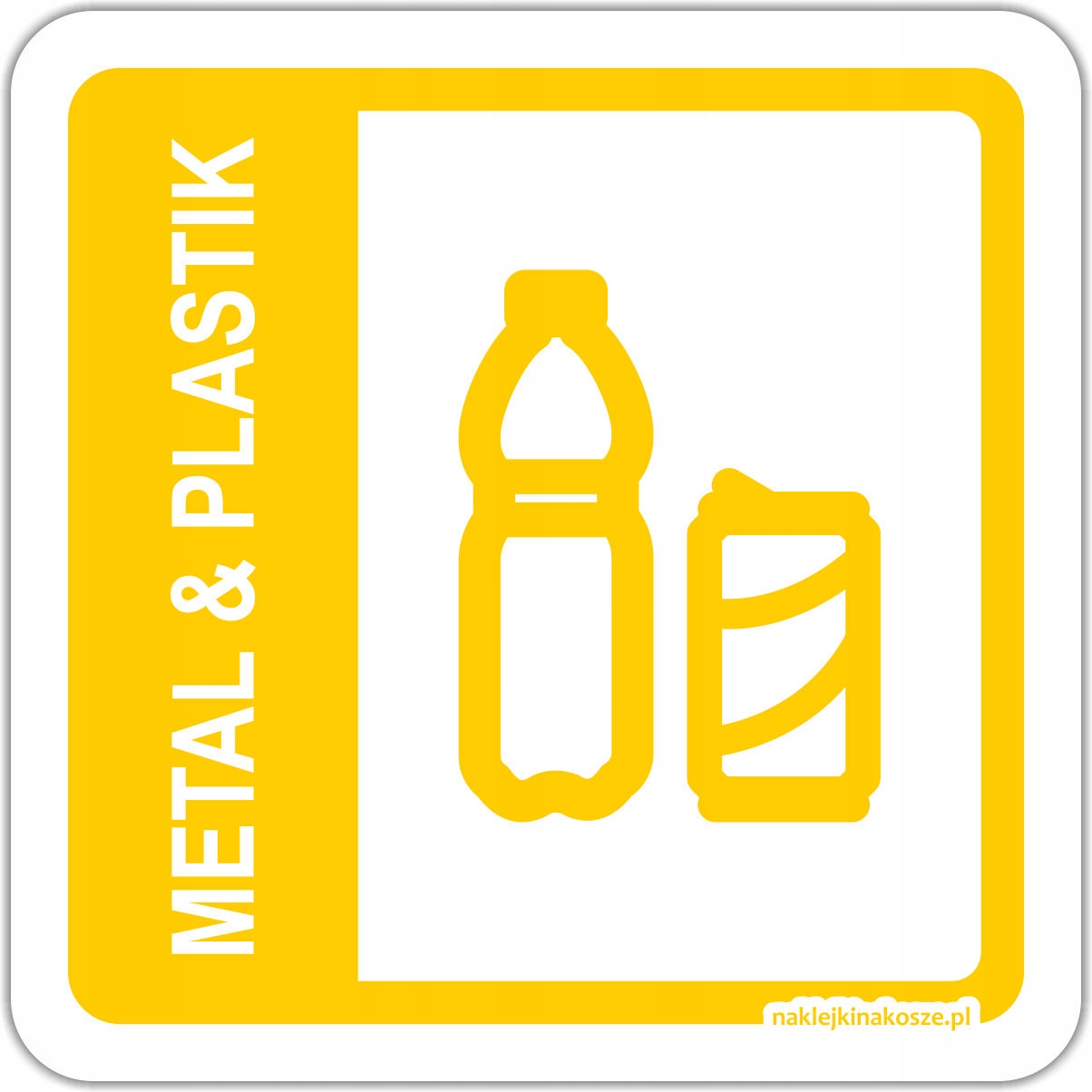 

Naklejka na kosz do segregacji Metal Plastik 15cm