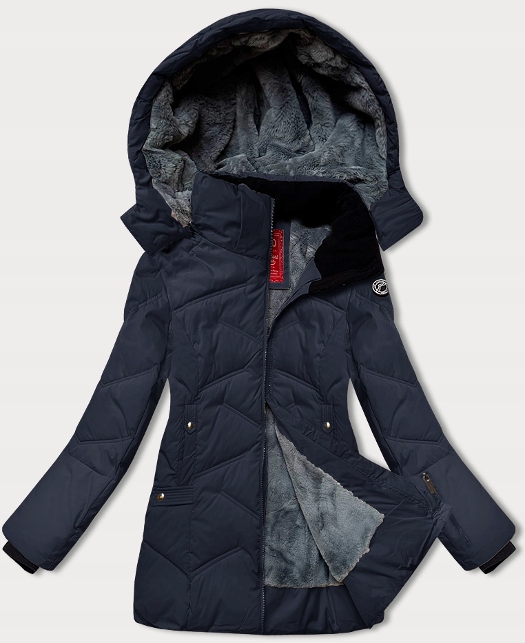 Kapuce Zimní Bunda 24577 Námořnická Modrá S (36)