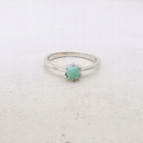 Jemný stříbrný prstýnek s larimarem