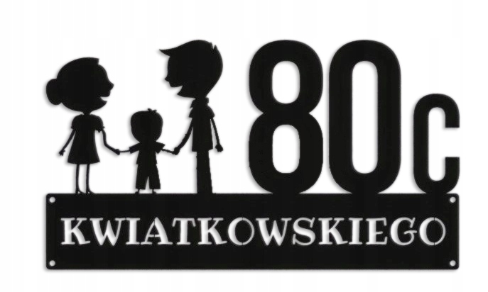 Číslo Na Dom 48 cm Tabuľa Adresa Ocel Kwiatkowskiho