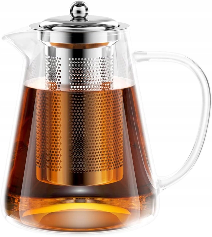 Konvice 1300 ml se sítkem, sada na čaj z borosilikátového skla