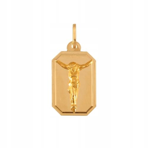 Zlatá destička ryzost 585 s obrázkem Krista na kříži s plnou zadní částí