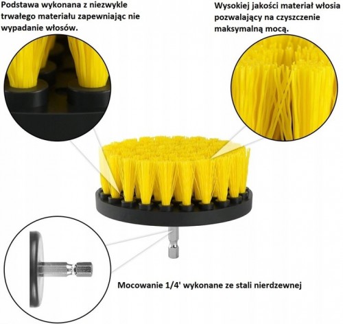 SZCZOTKI SPRZĄTAJĄCE CZYSZCZĄCE NA WIERTARKĘ 4szt. Kod producenta KD10995