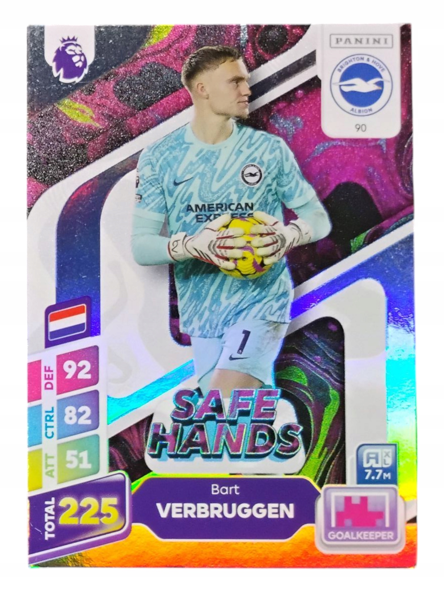 Panini Premier League Plus 2025 Safe Hands Bart Verbruggen 90 Brighton