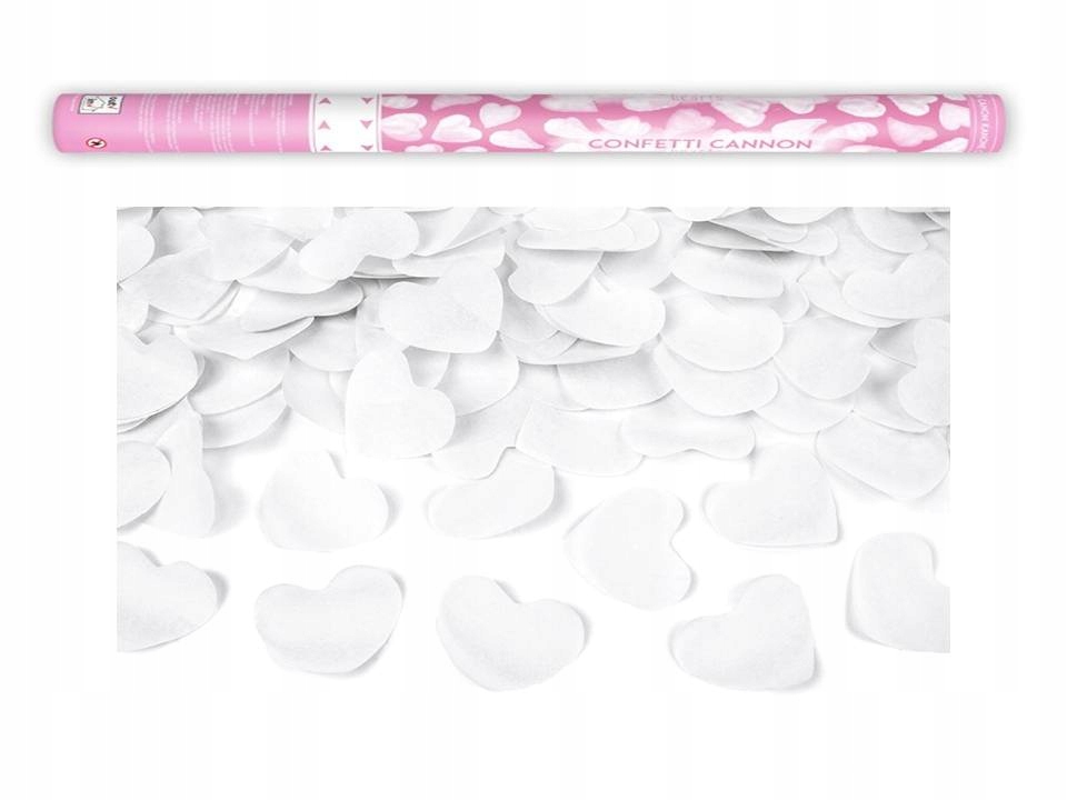 

Tuba Konfetti Białe Serca na Wesele Ślub