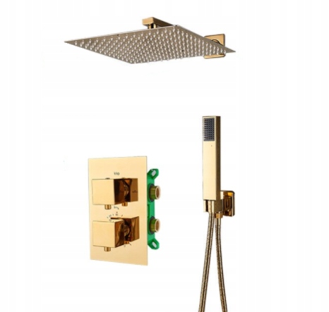Podomietkový Sprchový Set, Zlatý Termostat, Box