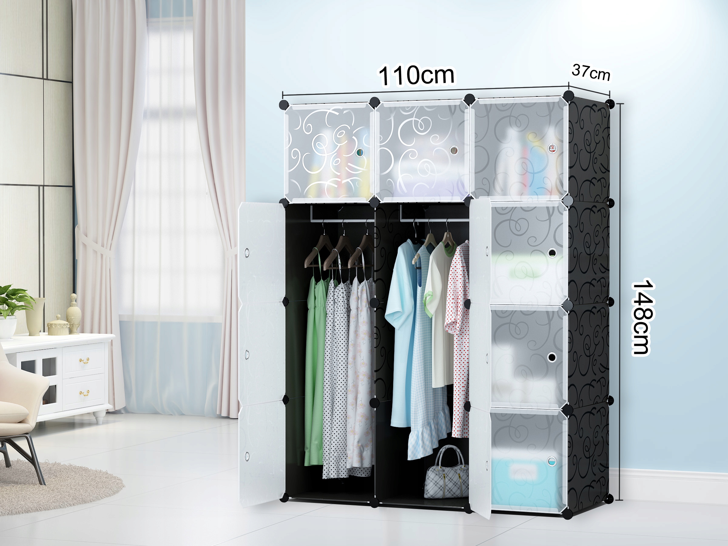 SZAFA MODUŁOWA REGAŁ GARDEROBA 12x SZAFKA Kod producenta 14979