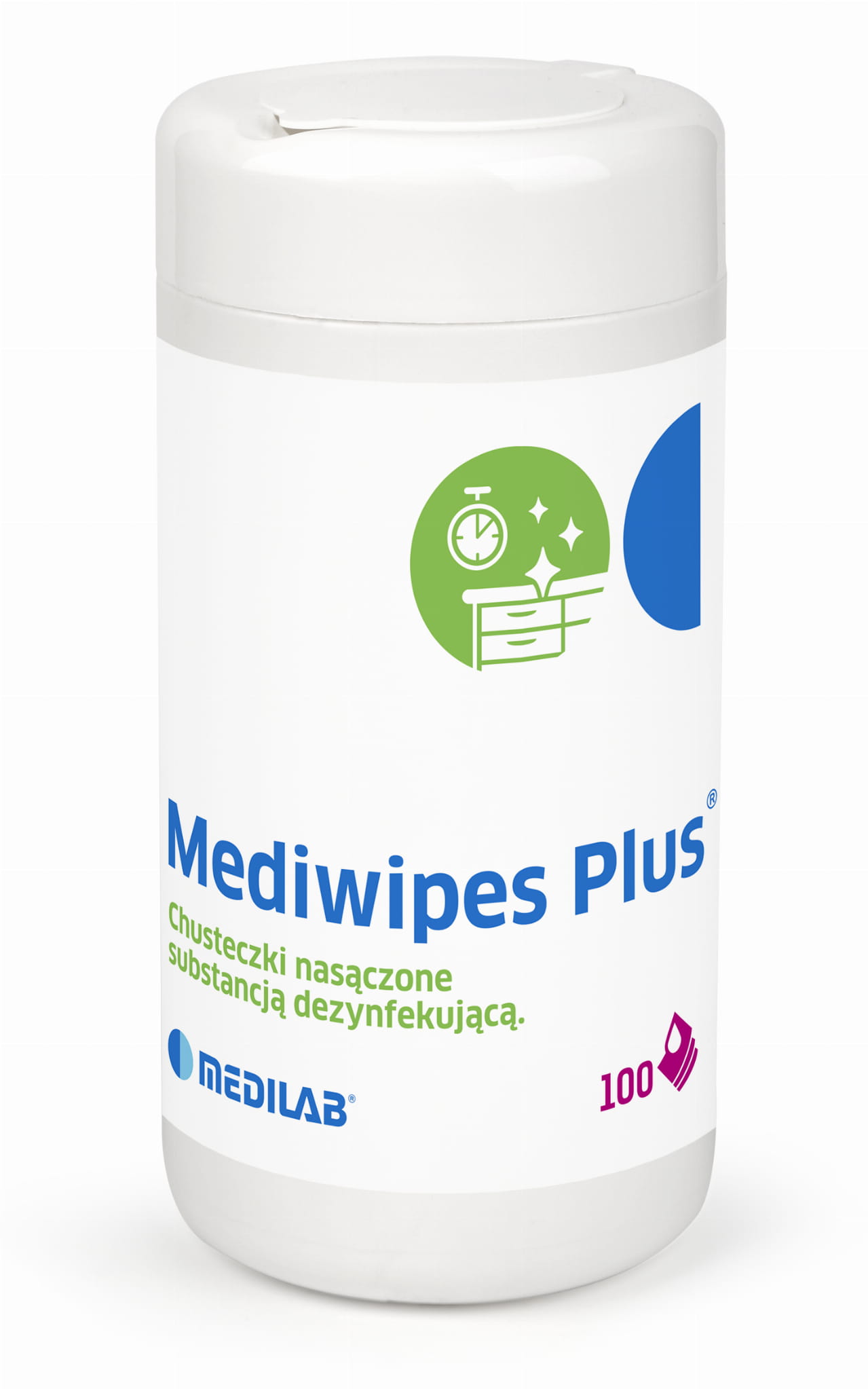 

Chusteczki do dezynfekcji Mediwipes Plus tuba 10