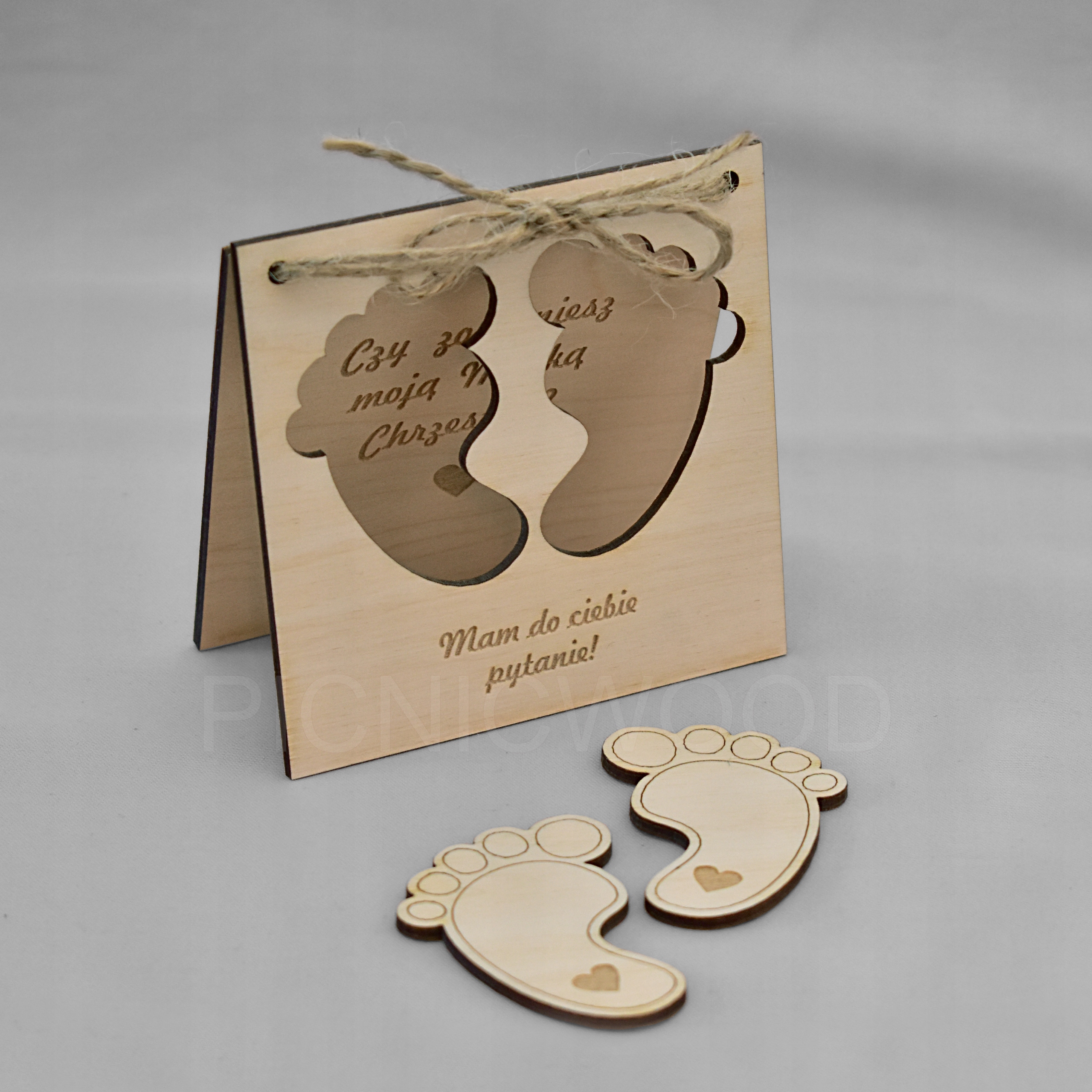 Zaproszenie na Chrzest dla Matki Chrzestnej Ojciec Kolor bezbarwny