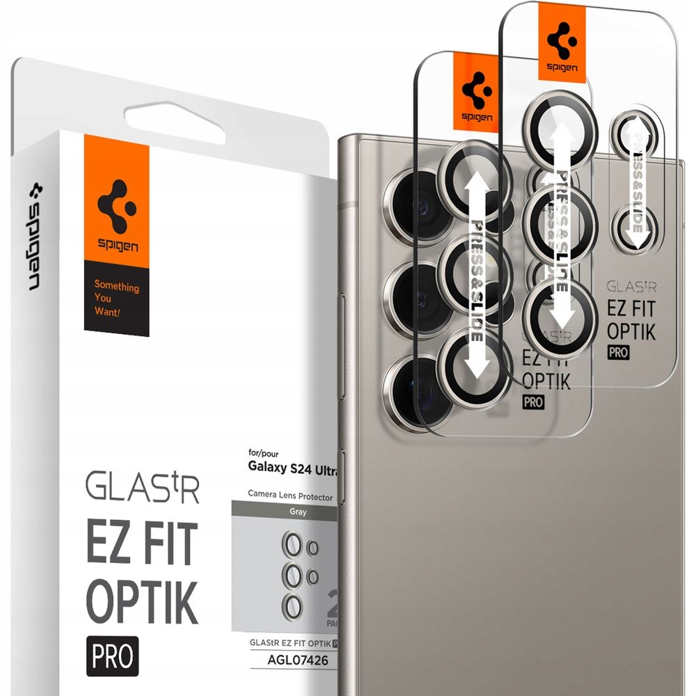 Szkło na obiektyw aparatu do Galaxy S24 Ultra, Spigen Optik Pro 2-Pack