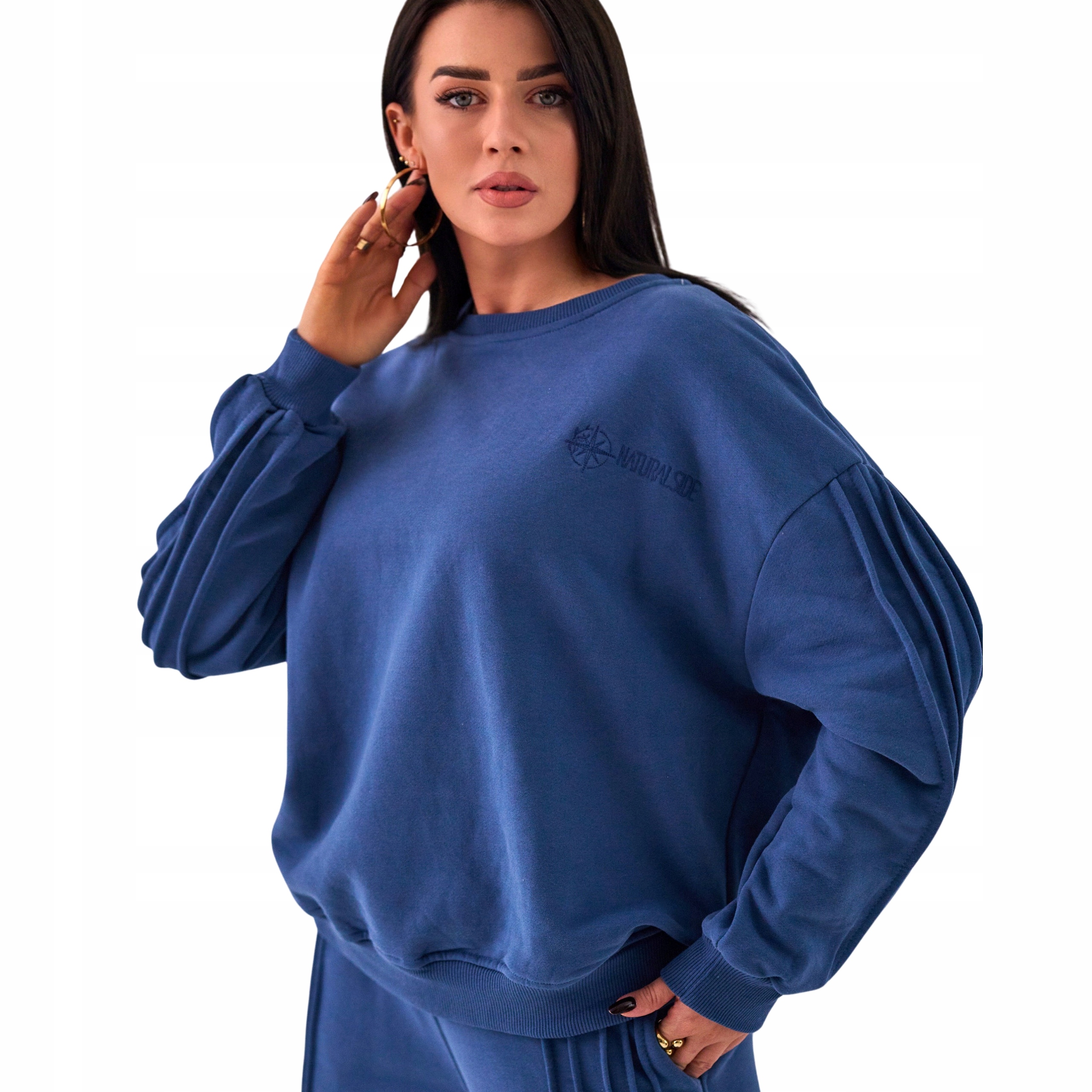 Dámská oversize Mikina s Premium prošíváním jako dárek tmavě modrá M/L