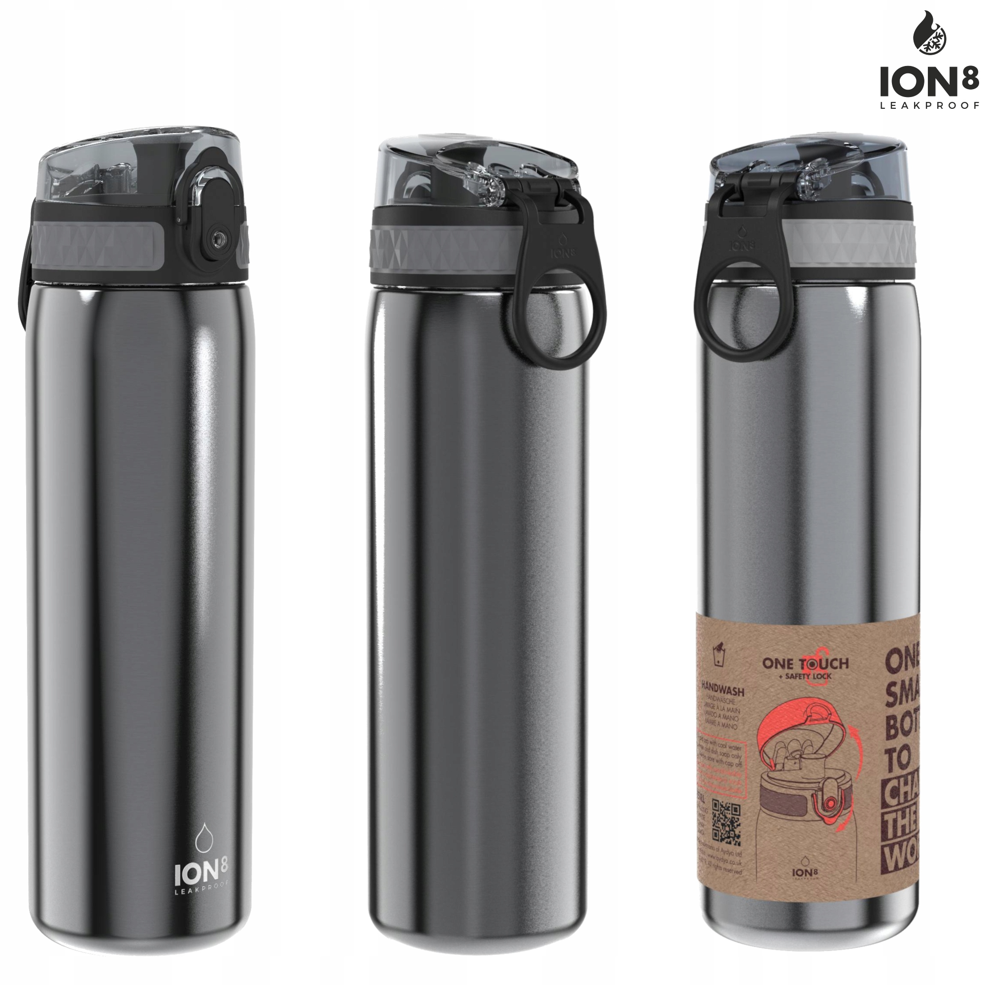 

Stalowa butelka na wodę Oryginalny Ion8 600 ml
