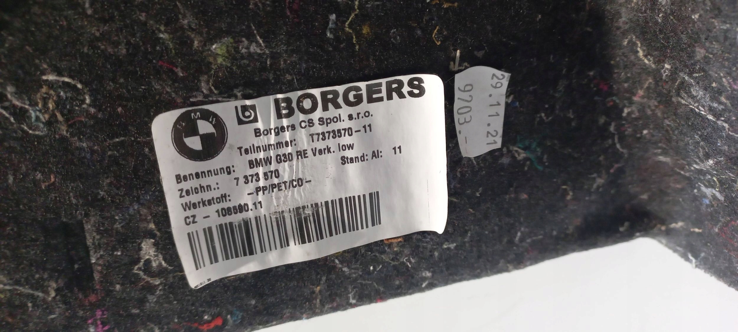 BMW 5 G30 side / upholstery / boot right 7373570 (BG3)
