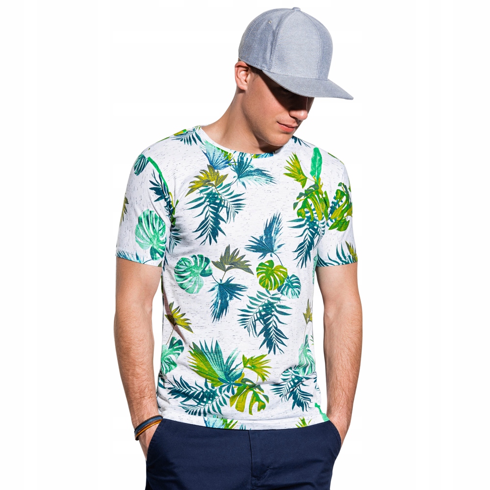 

T-shirt męski z nadrukiem wakacje S1293 biały M