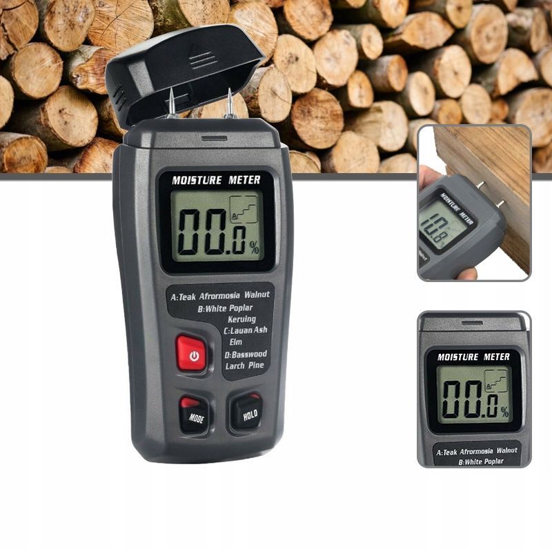 WILGOTNOŚCIOMIERZ HIGROMETR MIERNIK DO DREWNA 9V EAN (GTIN) 0191491909603