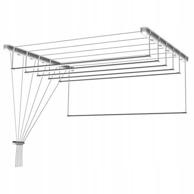 Levně Sušák 5 tyčí 90x43 cm fi13 bílý