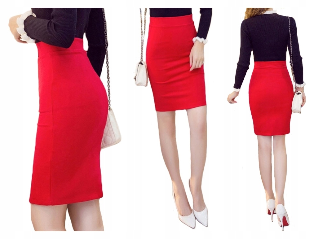 

Spódnica dzianina Kolory tuba Ołówkowa midi Xs