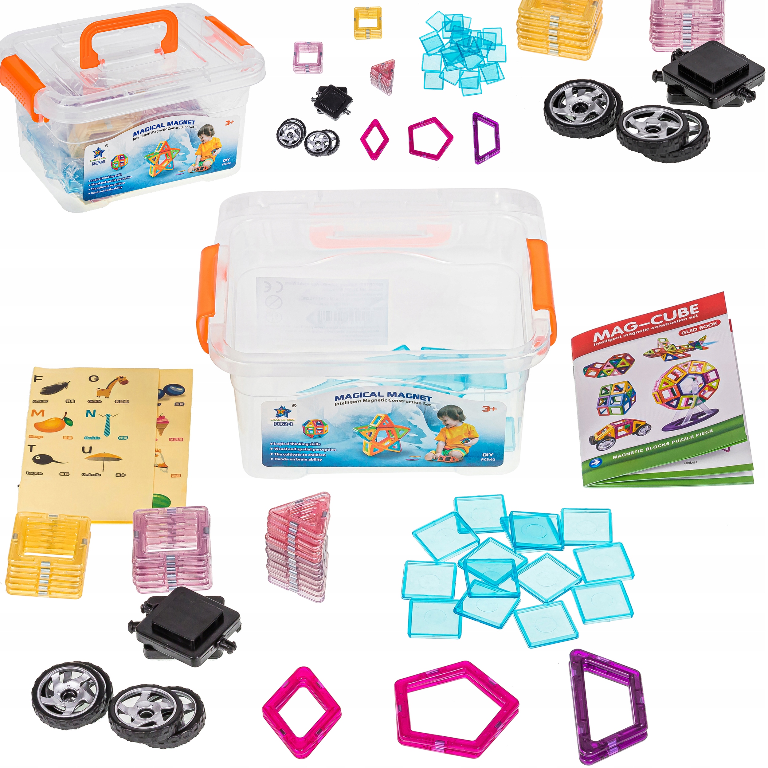 

Magnetyczne Klocki Neodymowe Kuferek Zestaw 62 el