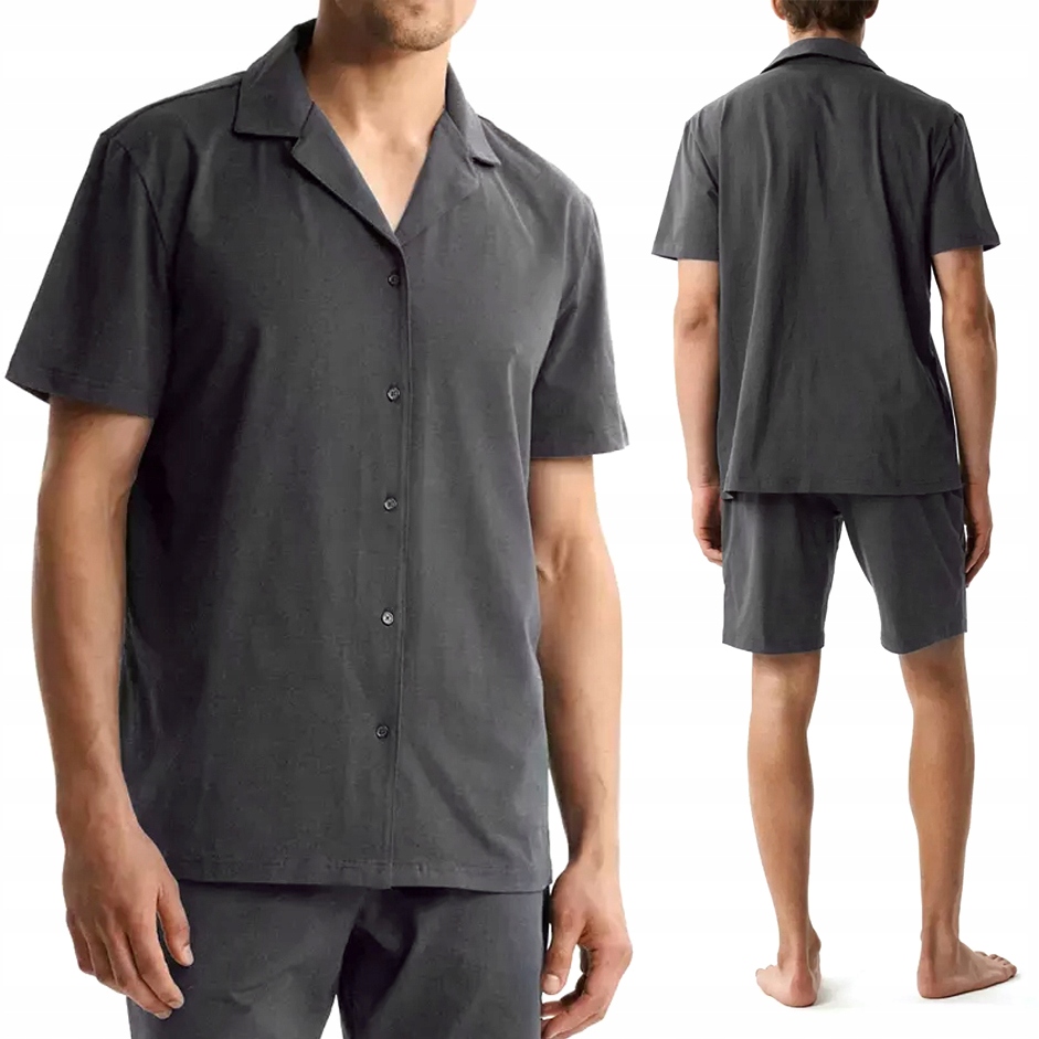 Elegantní bavlněné pánské krátké pyžamo s košilí Atlantic BNMP-003 XXL