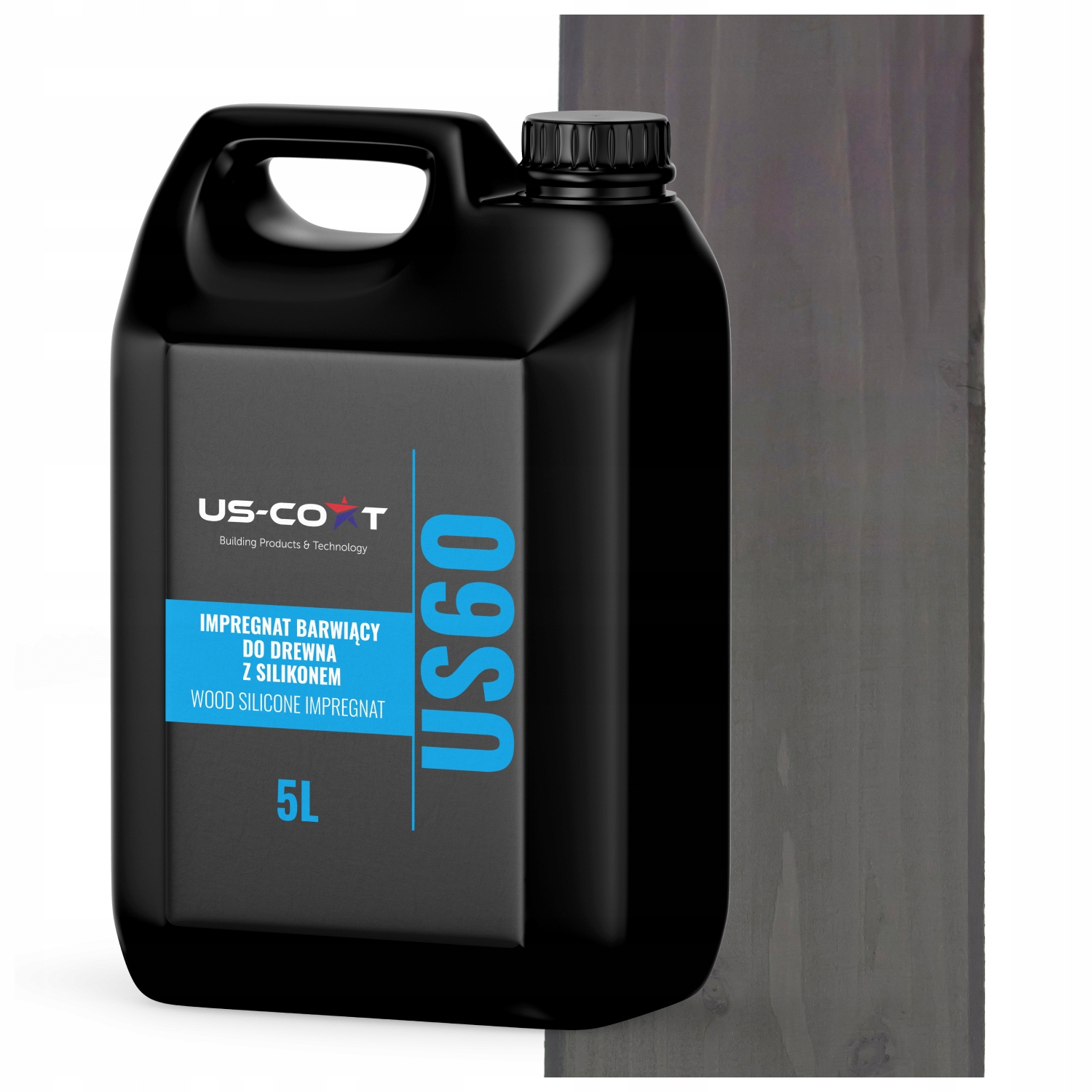 Impregnat Barwiący Do Drewna Z Silikonem 2w1 Altana Deski Kolor Antracyt 5L